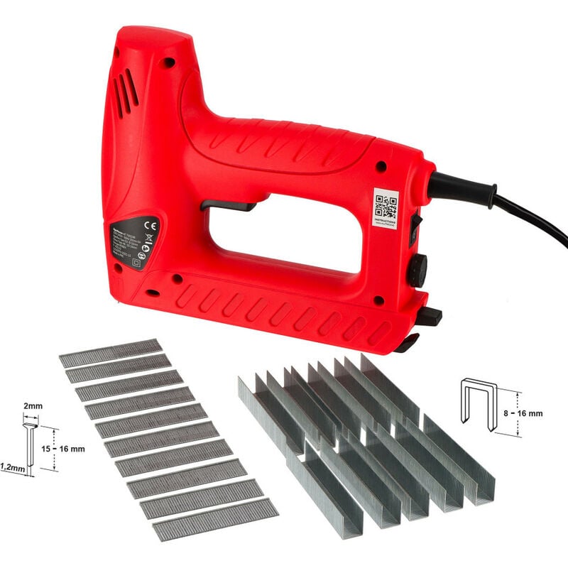 Agrafeuse cloueuse électrique 220-240V 50Hz 1000 agrafes et 500clous - pour les Projets de Bricolage en Ameublement, Menuiserie
