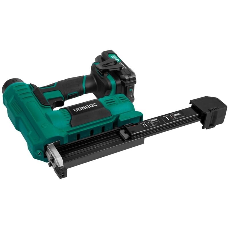 Agrafeuse-clouseuse 20V Batterie 2.0Ah et chargeur incl. 1000 agrafes (20 et 25mm) & 1000 clous (20 et 32mm) - Vonroc