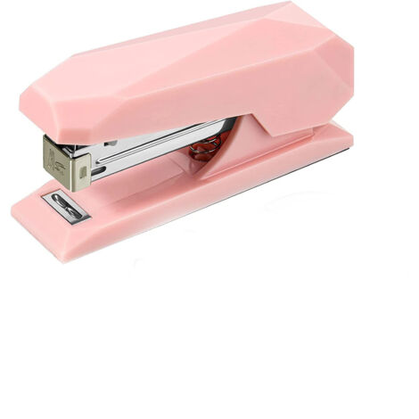 Agrafeuse de bureau antidérapante en forme de diamant, capacité de 20 feuilles, idéale pour la maison, le bureau ou l'école.
