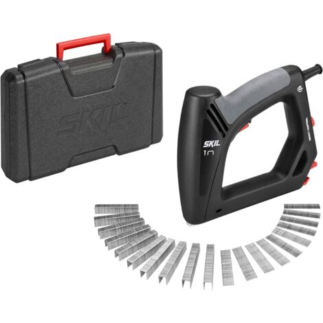 Agrafeuse électrique 8200 AC – Longueur agrafes 8-16 mm – Câble 6 m – Régulation force percussion – Pour bois tendre et dur – Skil
