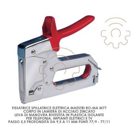 Agrafeuse Maestri Ro-Ma M 77 pas de 5,5 mm profondeur 9,5 11 points 77/9 77/11 pour A lectricien