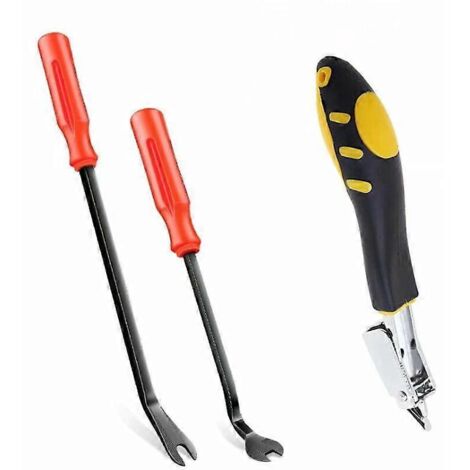Agrafeuse pour tapissier, arrache-clous, outil pour retirer les agrafes, outil d'extraction d'agrafes pour tapissier et construction, 3 pièces