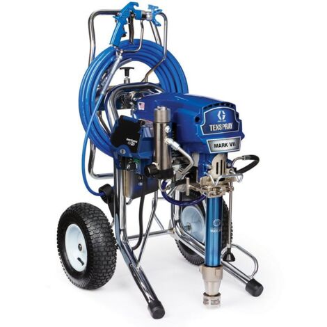 Agregat malarsko-szpachlarski Graco Mark VII Max ProContractor 230 V, ideal para aplicaciones de pintura y masillas, con sistema BlueLink, bomba Endurance Vortex MaxLife y motor MaxPower.