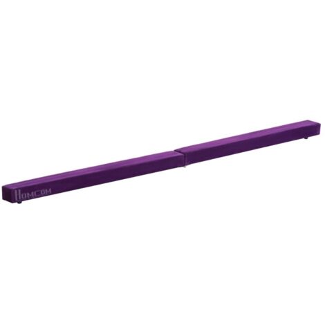 Agrès Poutre Équilibre Pliable-Antidérapant-Revêtu Suédine-Bois Robuste-Violet 210x10x6,5cm