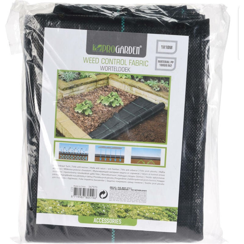Agrotextile contre les mauvaises herbes, 1 x 10 m