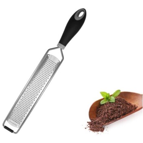 Agrumes & Râpe à Fromage Manuelle - Parmesan, Citron, Gingembre, Ail, Noix de Muscade, Chocolat - Lame Acier Inoxydable – Nettoyable au lave-vaisselle-noir
