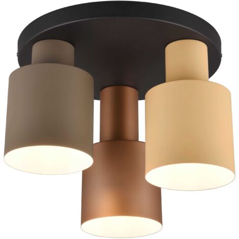 AGUDO PLAFONIERA 3 DIFFUSORI METALLO MULTICOLOR D. 30CM ATTACCO E27
