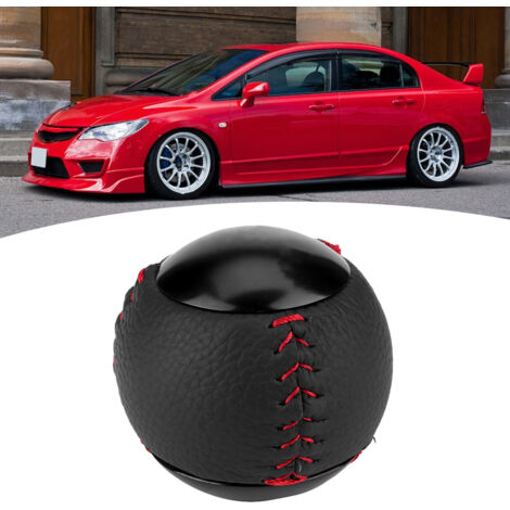 Aguja de cambio de marchas con punta de cuero M10 x 1.5 - Compatible con Honda Civic CRZ Type R FA5 FG2 - Negra, 6 velocidades