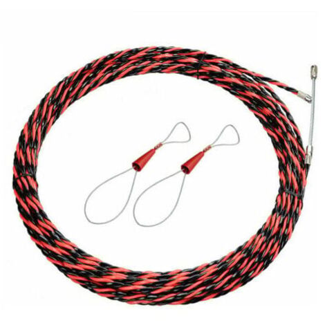 Aguja de electricista de 20 m de largo - Tiracables eléctricos de 5 mm de diámetro - Aguja de tracción retráctil para cables eléctricos y alargadores