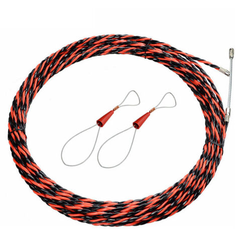 Aguja de electricista de 50 m, extractor de cables eléctrico de 5 mm de diámetro, instalación retráctil para extractor de cables y extensión en espiral flexible de acero, extractor de cables eléctrico