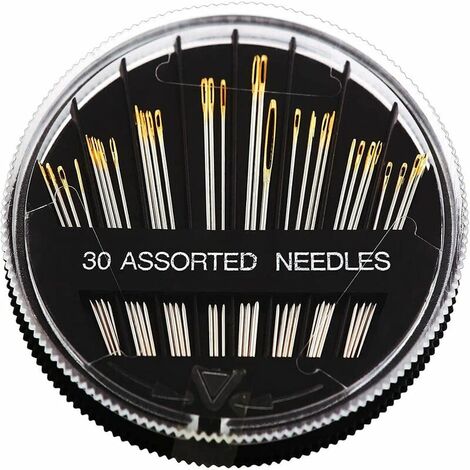 Agujas de coser, agujas de mano, 30 agujas de coser, agujas de coser a mano, agujas de bordar, incluidas todas las longitudes necesarias para coser a mano (3,1 cm a 5,1 cm)