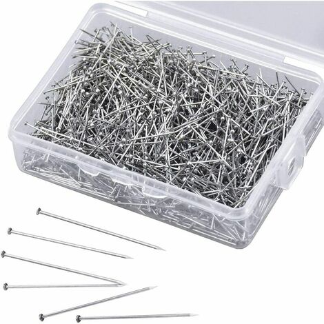 Agujas de coser de 100 g, agujas de cabeza, agujas de cabeza de satén fino, pernos de vástago, agujas, agujas de coser para joyería y manualidades, 26 mm