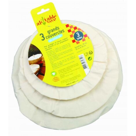 AH TABLE - Kit de 3 grands couvre-assiettes en coton bio 3 unités