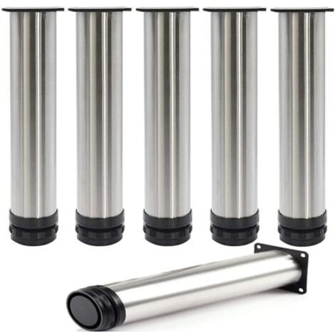 Ahlsen 1 Pièce Pattes De Meuble Réglables, 18cm Pieds De Meubles en Acier Inoxydable pour Armoire Cuisine Canapés-Lits Armoire Unité Plan Travail Petit Déjeuner Bar Table Bureau - 5CM De Diamètre