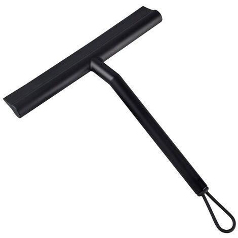 XINUY Ahlsen 1 raclette en silicone pour nettoyer les portes de douche, raclette de salle de bain en caoutchouc avec crochet, raclette de nettoyage de porte en verre de douche, raclette de bain grise pour d