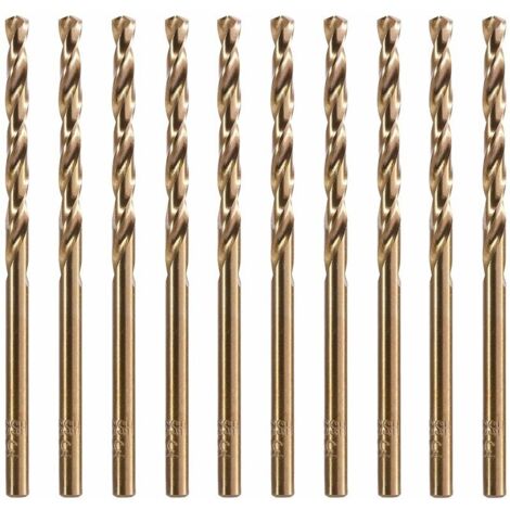 Ahlsen 10 brocas de cobalto M35 HSS de 3,2 mm, juego de brocas de cobalto, brocas helicoidales para taladrar en acero inoxidable, aceros duros, metal, cobre, hierro fundido, madera, plástico