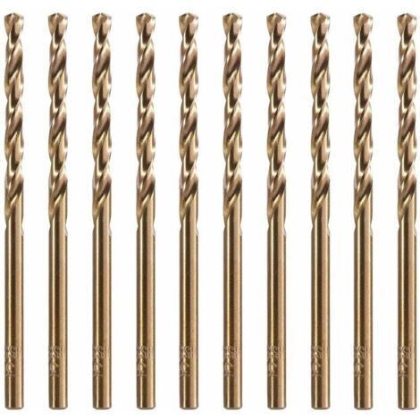 Ahlsen 10 forets au cobalt M35 HSS de 3,2 mm Ensemble de forets au cobalt Forets hélicoïdaux pour le perçage sur l'acier inoxydable, les aciers durs, le métal, le cuivre, la fonte, le bois, le plastiq