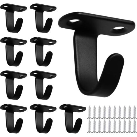 Ahlsen 10 Pack Ceiling Hooks, Mounted Stainless Steel Wall Ceiling Hooks with 20 Screws, Screw-in Wall Hook for Bathroom, Kitchen, Bedroom, Living Room