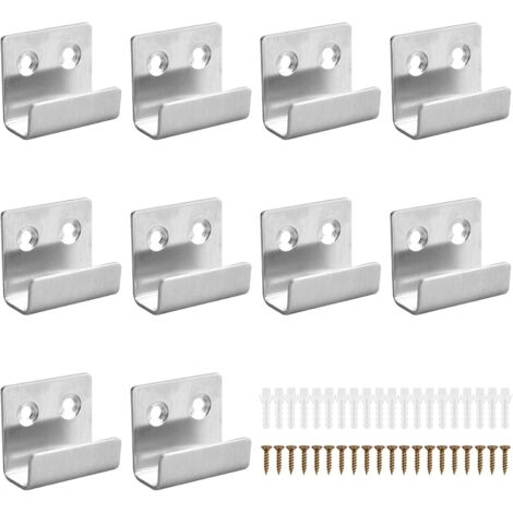 Ahlsen 10 piezas de soporte de exhibición de azulejos de cerámica, gancho para azulejos resistente, soporte de montaje de espejo de pared en forma de U para baño, cocina, garaje (acero inoxidable)