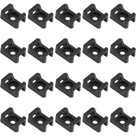 Ahlsen 100 Stück schwarze Kabelbinderhalter, Kabelbinderbasis, 23 mm x 16 mm