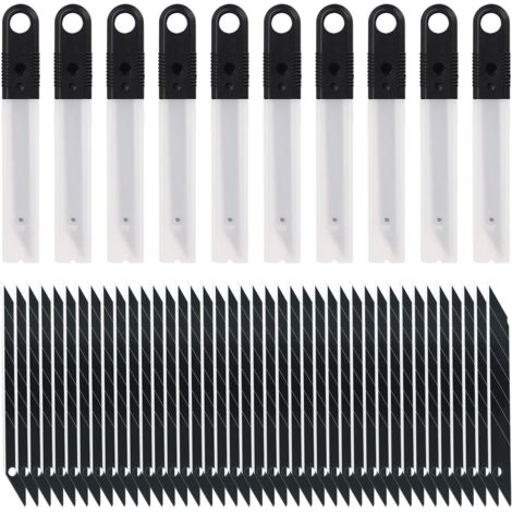 Ahlsen 100PCS 8mm Lames de Rechange  Noires pour Couteau d'Art Universel 8mm pour Papier Peint, Papier, Crayon à Sourcils, Artisanat
