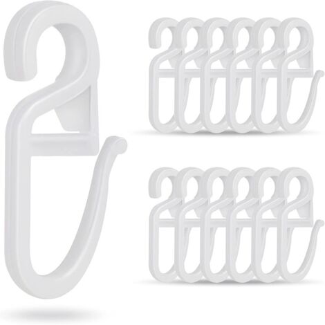 Ahlsen 100pcs white plastic curtain hooks, white plastic hooks, door curtain and shower curtain