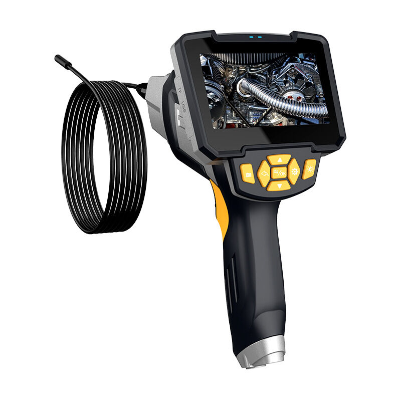 Ahlsen - 1080P Endoscope Camera, hd Industrial Endoscope Dual Lens Inspection Camera, IP67 Waterproof Pipe Endoscope with 4.3' ips Screen, 6 led