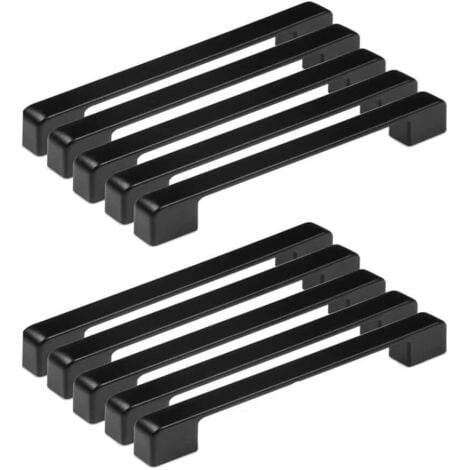 Ahlsen 10pcs poignée meuble entraxe 192mm-poignée porte cuisine noire poignee barre meuble poignee de cuisine noire 192mm