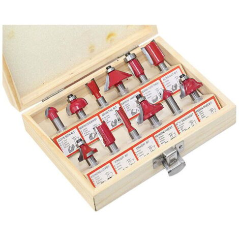 Ahlsen 12-teiliges Fräser-Set mit 8 mm Schaft, Wolframkarbid-Fräser, professionelle Werkzeuge für Holzbearbeitung und Heimwerker