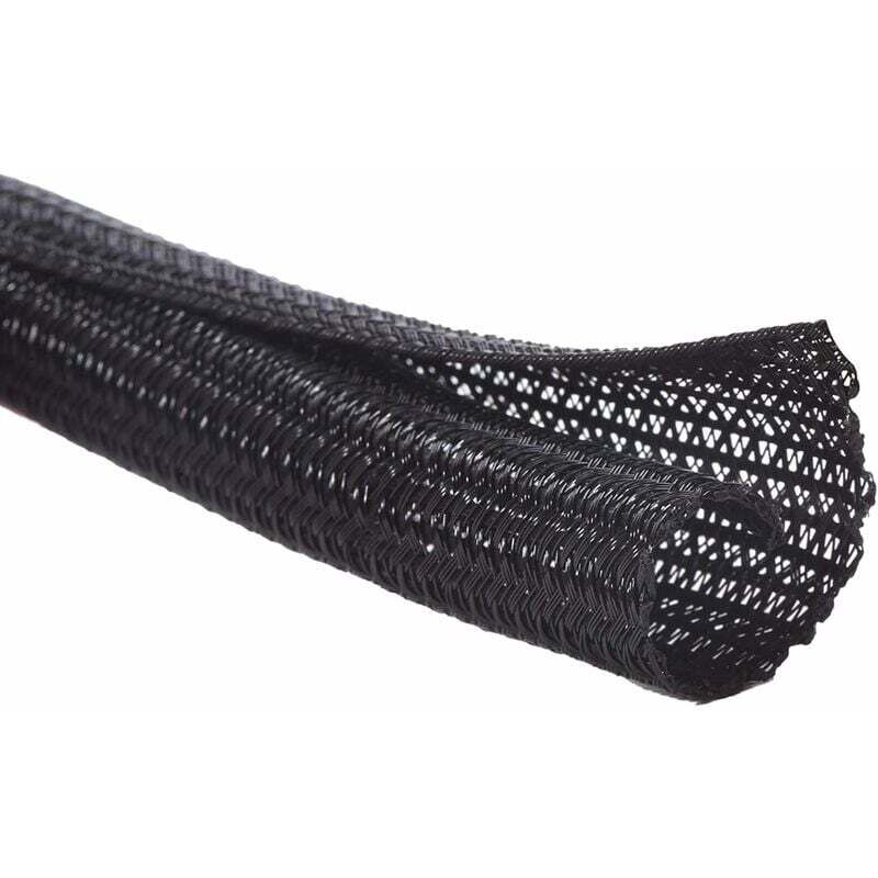 Ahlsen - 13mm-10m Gaine Câble Auto-Fermeture Manchon de Câble Cache Câble Range Câble Gestion des Câbles pour Ordinateur, Automobile - Noir,