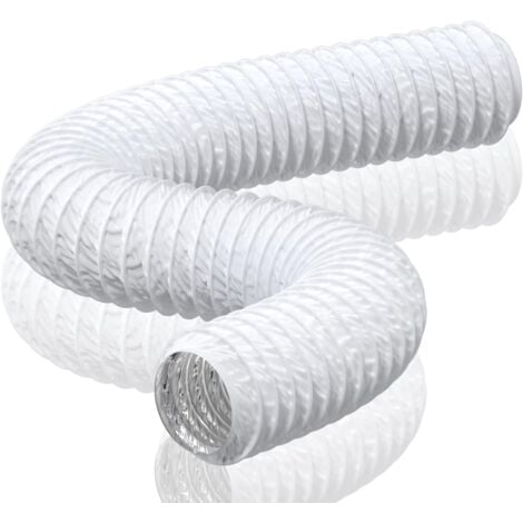 Ahlsen 150mm PVC Aluminum Exhaust Pipe Ventilation Duct for Air Extraction, Air Conditioning, Tumble Dryer, Hood (6m Length)