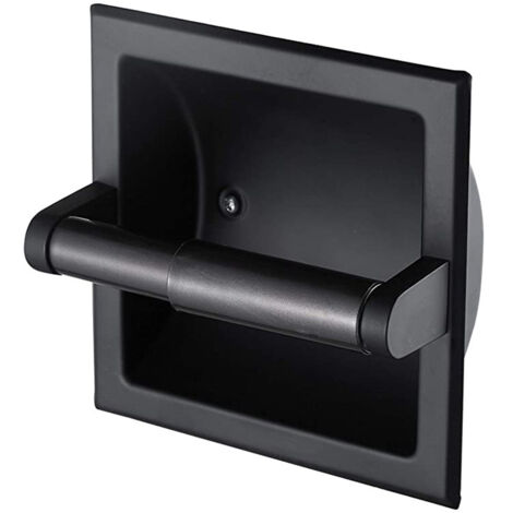 Ahlsen 1pc Porte-Papier Toilettes Support de Papier Mural ,Porte-Rouleau de Papier WC en métal,noir