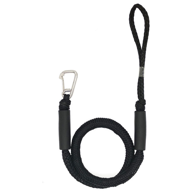 Ahlsen - 2 Pcs Ligne De Quai De Bateau 4-5,5 Ft Corde D'amarrage Bungee Dockline Bateau en Acier Inoxydable Clip Accessoires noir, deux pièces