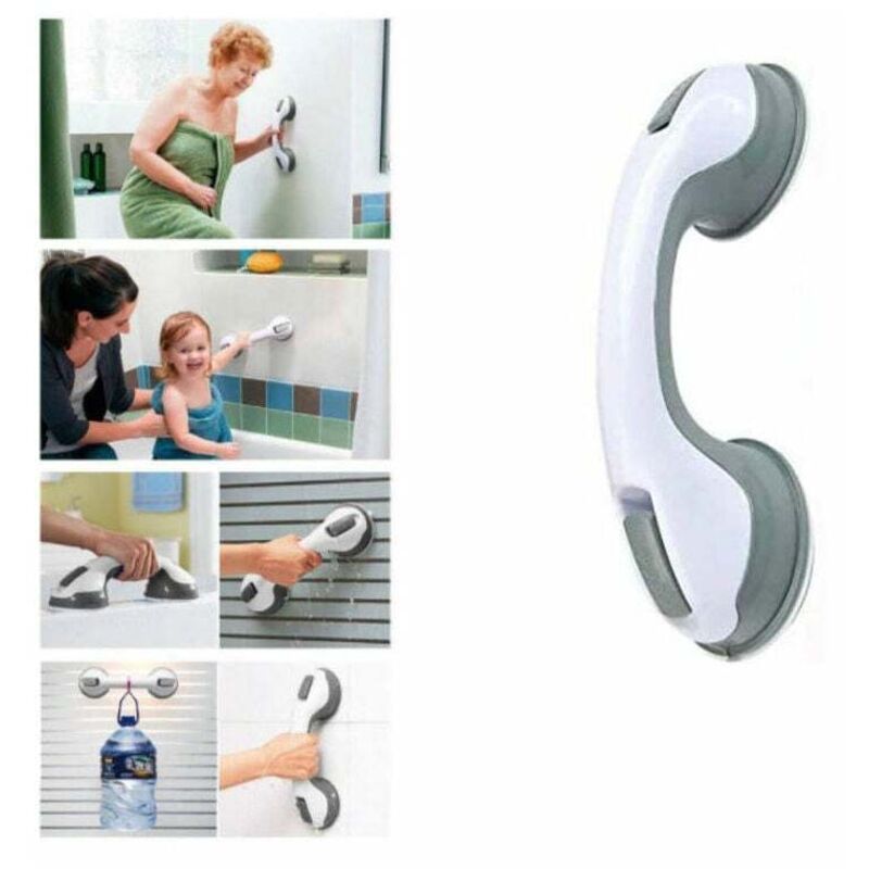 Ahlsen - 2 pcs Poignée baignoire de sécurité/Poignéee/Ventouse de douche pour salle de bain + wc (Gris)