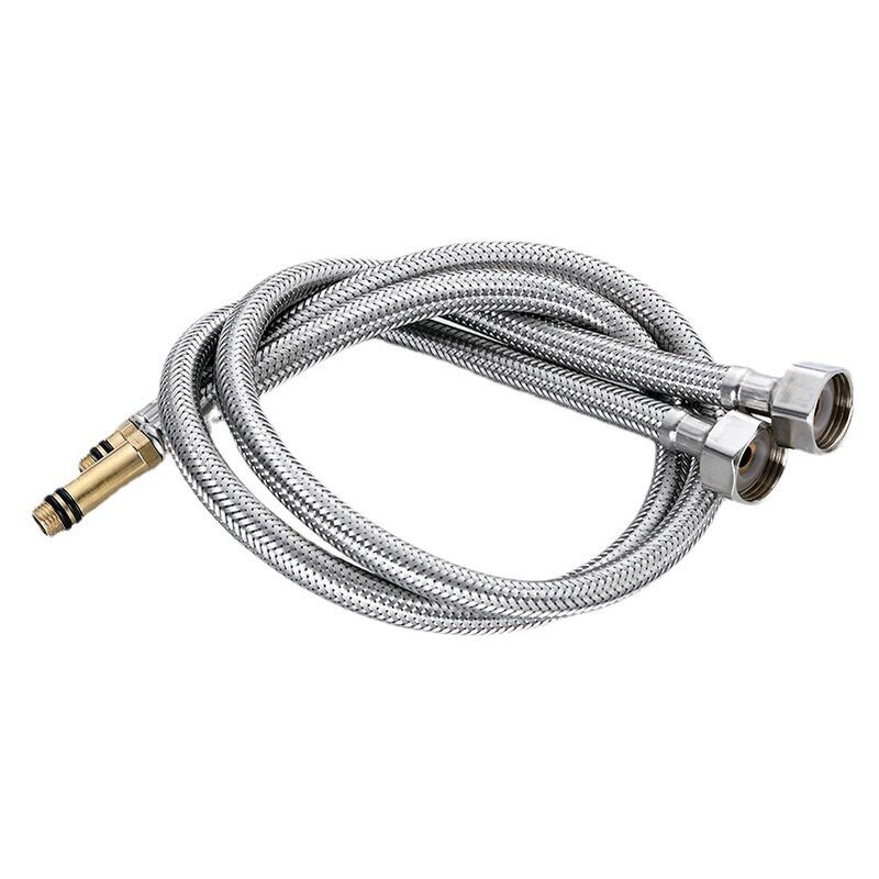 2 Pcs Tuyau de robinet de 30 pouces tuyau d'eau entrée d'eau chaude et froide 4 diviseur d'eau lavabo pointu bassin de légumes eau robinet