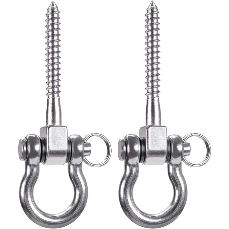 2 Pièces 700KG Capacité 304 Acier Inoxydable Crochet De Plafond, Suspension Trainer Kit de Suspension pour Chaise accrochante, Lampe accrochante,