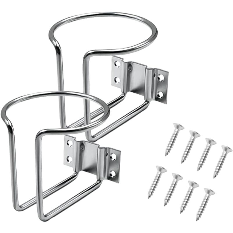Ahlsen - 2 Pièces Anneau De Bateau Porte-Gobelet, Porte-Gobelet De Voiture avec Vis, Anneau en Acier Inoxydable Porte-Gobelet, Porte-Gobelet