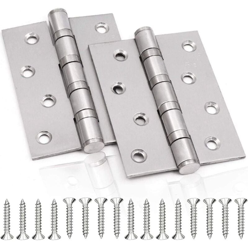 Ahlsen - 2 pièces de charnières de porte en acier inoxydable 304 matériau de charnière de piano en acier inoxydable avec 16 vis de porte porte solide