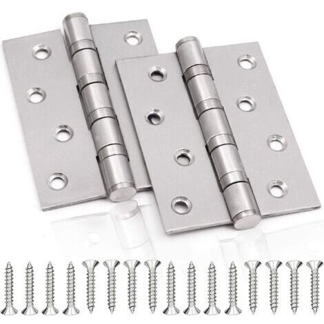 Ahlsen 2 pièces de charnières de porte en acier inoxydable 304 matériau de charnière de piano en acier inoxydable avec 16 vis de porte porte solide interne,5 pouces,3