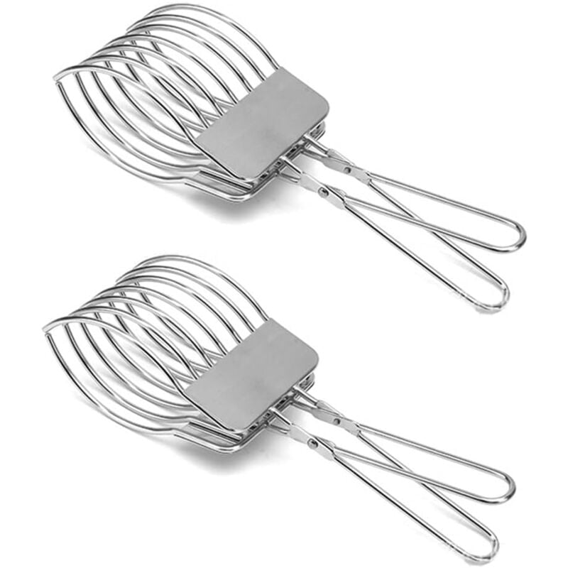 Ahlsen 2 Pièces en Acier Inoxydable Tranche Pince Pince à Viande Séparateur de Jambon Hot Dog Séparateur de Jambon