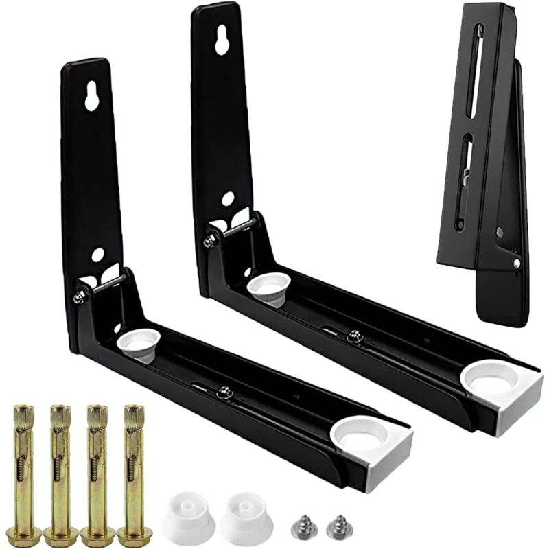 Ahlsen - 2 Pièces Support Mural Micro Onde,Support Mural Étagère pour Micro Ondes,Murale pour Porte-Micro-Ondes,Universel Support pour Four à