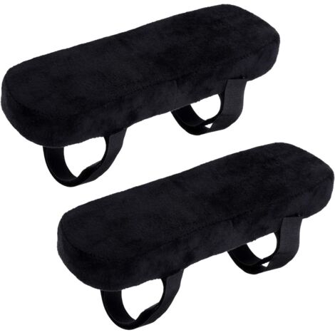 Ahlsen 2 Stück rutschfeste Armlehnenpolster aus Memory-Schaum für Bürostühle, abnehmbare Armlehnenbezüge für Bürostühle, Schwarz, 25 x 13 x 4 cm