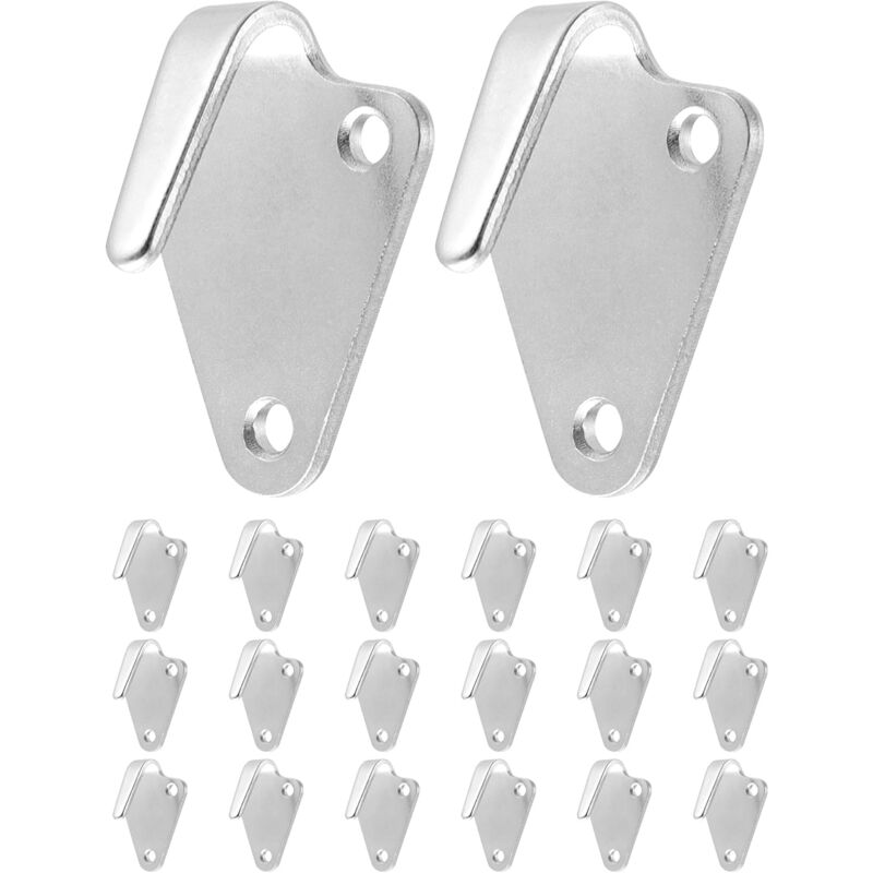 Ahlsen 20 Pièces Crochets de Tension à Trois Trous – en Fonte Galvanisée - pour Bâche Remorque et Filet Remorque
