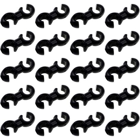 Ahlsen 20 piezas negro giratorio S gancho Clips gancho cambio Cable de freno Cable del desviador carcasa soporte guía bicicleta MTB