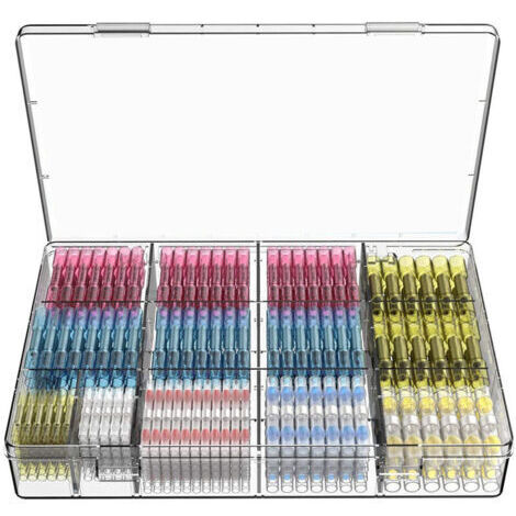 Ahlsen 210 pièces cosse électrique soudure thermorétractable Tube électrique borne en cuivre, point de soudure fil câble connecteur thermorétractable soudure