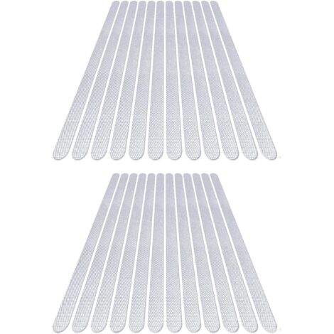 Ahlsen 24 Stück Anti-Rutsch-Aufkleber, Anti-Rutsch-Streifen für Badezimmer, rutschfeste Duschaufkleber, für Badezimmer, Badewannen, Stufen, transparent – 2 x 38 cm