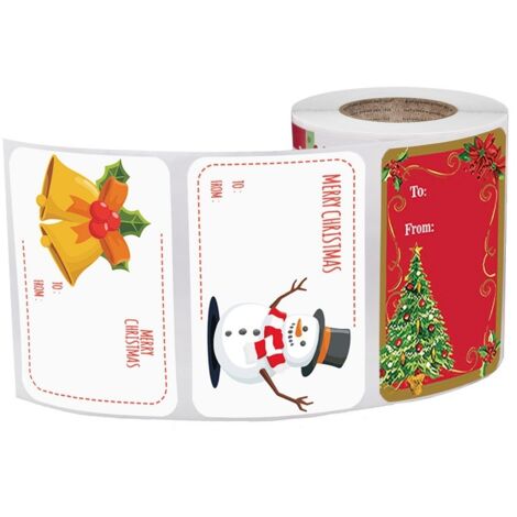 Ahlsen 250 etiquetas adhesivas de regalo de Navidad para bolsas de regalo, tarjetas, sobres, cumpleaños, bodas y pegatinas navideñas