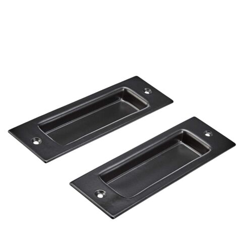 Ahlsen 2er-Set Griffmulden für Schiebetür, schwarz, 13,7 cm
