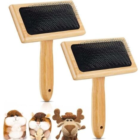 Ahlsen 2er Set Wollkarden, Handkarden für Wolle, Kardierbürsten zum Nadelfilzen von Wolle