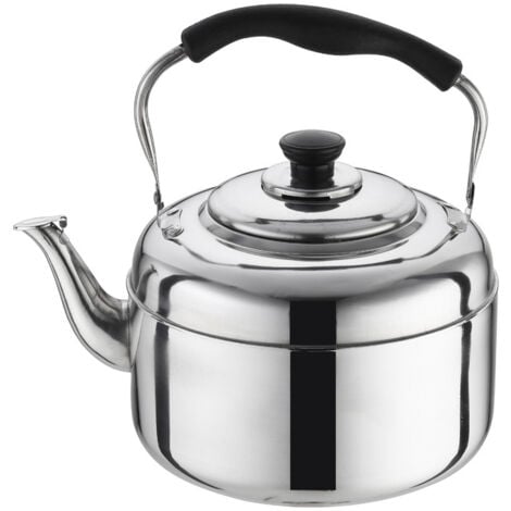 Ahlsen 2L Bouilloire de cuisinière, Inox Théières pour Cuisinière, Bouilloire gaz, Poignée Résistante à la Chaleur, Théière Inox